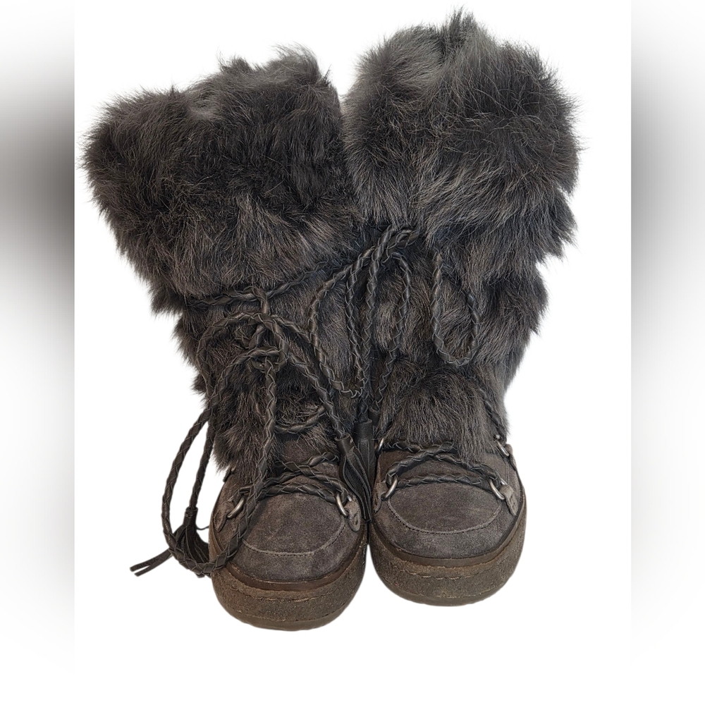 Frye Gail Shearling Tall Winter Boots Sz 7 - Picture 2 of 16